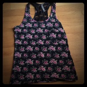 Floral Lace Back Tank Top